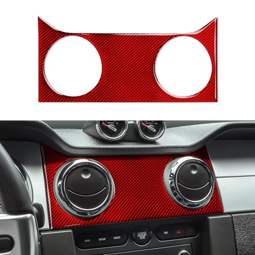 Car Center Air Outlet Vents Sticker Carbon Fiber Decal for Ford Mustang GT Shelby 2005 2006 2007 2008 2009 Accessories - color: Center Air Outlet