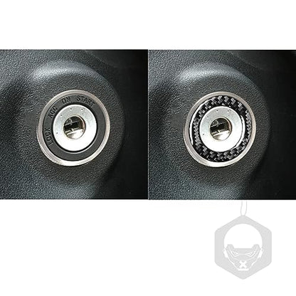 NVCNX Real Premium Carbon Fiber Car Ignition Keyhole Ring Cover Compatible with Toyota RAV4 2013 2014 2015 2016 2017 2018 XLE LE Limited SE Adventure Platinum Hybrid Interior Trim Accessories Black - color: Ignition Keyhole Ring