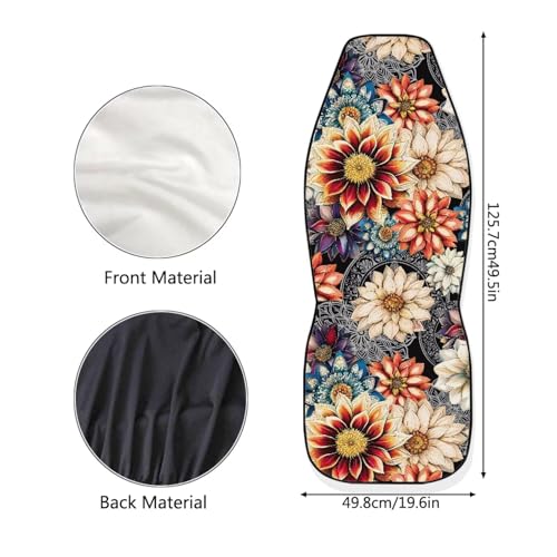 Dahlia Flowers Blossom Car Seat Covers for Front Seats Ethnic Style Bucket Seat Covers Universal Fit for SUV Truck Sedan Front Seat Protector,2 Piece Set - color: Dahlia Flowers Blossom