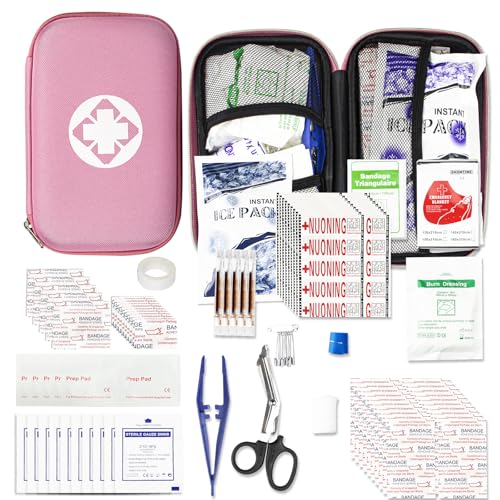 Car-Home Survival First-Aid Kit Emergency-Kit - Pink 273Piece Equipment Travel Supplies First Aid Set Home Essentials Camping Hiking YIDERBO - style: Pink-273Pcs