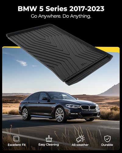 3W BMW 5 Series G30 Cargo Liner Fit for 2017-2023 All Weather TPE Trunk Mats Custom Fit for BMW 5 Series 520i 530i 535i 540i 540d 550i Full Set Car Accessories (Not for 530e) - style: 6) 5 Series 2017-2023 | Cargo Liner