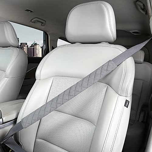 HighnessHwoo Extra Long Seatbelt Covers for Adults Kids Women & Men, Soft Car Seat Belt Strap Cushion for Sedan, SUV, Trucks, Shoulder Neck Chest Protector Pads, Auto Accessories, 1pc, Gray, 19.5in - color: Gray, size: 19.5in - 1pc