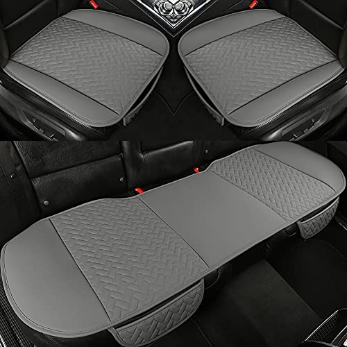 West Llama Full Set Car Seat Covers for Front and Rear Bottom Seats Only, Luxury PU Leather Car Seat Pads Protectors Waterproof and Wear-Resistant,Gray - color: B-Gray, size: Universal Fit - Full Set