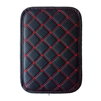 Auto Center Console Pad PU Leather Car Armrest Seat Box Cover Protector Universal Fit (D-Black&Redline) - color: L-Black&Redline