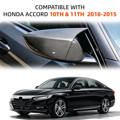 PENSUN 2Pcs ox Side Rear View Mirror Cover Fit for Honda Accord 2018-2022 Accessories Car（Carbon Fiber Pattern）