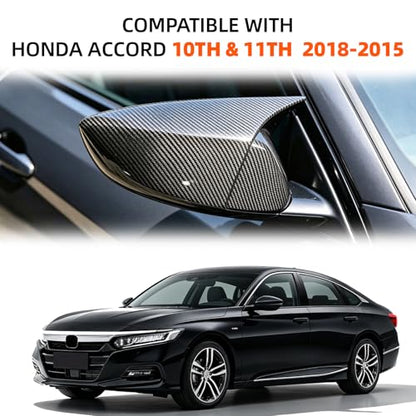 PENSUN 2Pcs ox Side Rear View Mirror Cover Fit for Honda Accord 2018-2022 Accessories Car（Carbon Fiber Pattern）