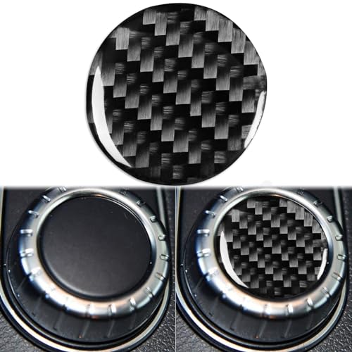 Generic Auto Center Console Multimedia Adjustment Knob Trim Cap Panel Sticker Real Carbon Fiber Interior Trim Accessories Compatible with Benz CLA C117 2014-2018 GLA X156 2015-2019 Black, BM8112 - color: Center Console Multimedia Adjustment Knob Trim Cap