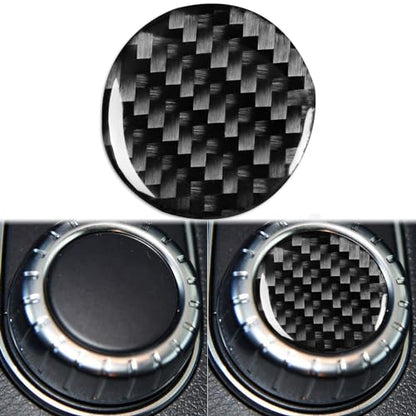 Generic Auto Center Console Multimedia Adjustment Knob Trim Cap Panel Sticker Real Carbon Fiber Interior Trim Accessories Compatible with Benz CLA C117 2014-2018 GLA X156 2015-2019 Black, BM8112 - color: Center Console Multimedia Adjustment Knob Trim Cap