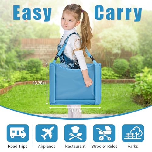 Car Seat Tray for Kids Travel - Carseat Table Top for Toddler,Children’s Activity Tray Table for Car,Kids Plane Tray Cover(Blue) - color: Blue