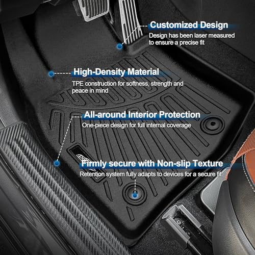 Peleus Floor Mats for Mazda CX50 Hybrid 2025 2026 (Only Fit Hybrid),TPE All Weather Protection 2 Rows Car Floor Liners with Cargo Liner Backrest Mat for Mazda CX-50 Hybrid - style: For Mazda CX50 Hybrid 2025+