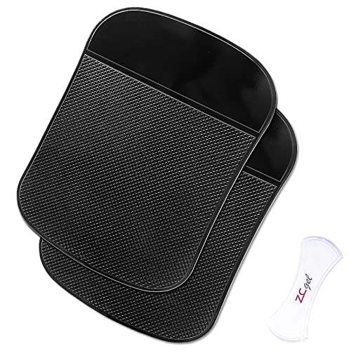 Car Dashboard Sticky Pad (2 Pack), Larger Size Reusable and Washable Anti-Slip Cell Pads with Strong Adhesive, Can Hold Cell Phones, Sunglasses, Coins ect. (7.5" x 5.5")