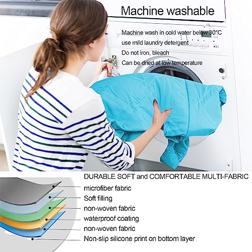 Back to Back Boat Seat Covers， Replacement Boat Lounge Seat Covers, Soft Microfiber Fabric, 100% Waterproof Boat Covers for Damaged Seats (Blue) - color: Blue