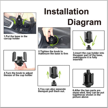 Car Cup Holder Expander, Cup Holder Extender Adapter with Expandable Arm and Offset Adjustable Base