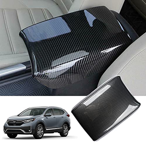 for CRV 2017-2022 ABS Carbon Fiber Grain Center Console Storage Armrest Box Panel Cover Trim Sticker Interior Moulding Decoration Accessories Fit for Honda CRV 2017 2018 2019 2020 2021 2022 - color: Armrest Box Panel Cover