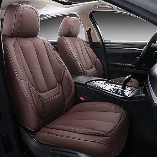 Coverado Seat Covers, Car Seat Covers Front Seats, Car Seat Cover, Car Seat Protector Waterproof, Car Seat Cushion Nappa Leather, Brwon Seat Covers Carseat Cover Universal Fit for Most Cars - color: Brown, size: Front