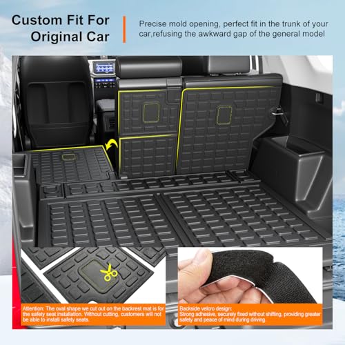 powoq Cargo Mat Compatible with 2010-2024 Toyota 4Runner Trunk Mat Replacement for 2010-2024 Toyota 4Runner Accessories 5 Seater-No 3rd seat (Fit W/Sliding Tray, Trunk Mat+Backrest Mats) - size: Compatible With 4runner W/Sliding Tray| 2010-2024