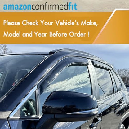 Tape on Window Visors rain Guards Vent Deflectors Rain Guards Compatible with 2009-2014 Ford F-150 SuperCrew (Crew) Cab, Side Window Deflector Vent Rain Guard Sun Shade Truck Accessories 4PCS 94155 - size: Compatible with Ford F150 Crew Cab 2009-2014