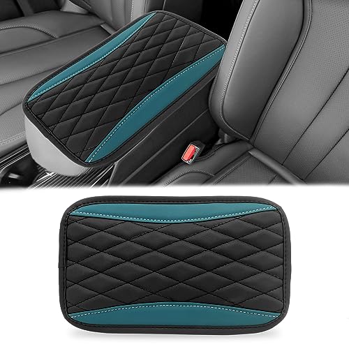 Car Center Console Cover, Universal Leather Waterproof Armrest Seat Box Cover Protector, Comfortable Car Decor Accessories Fit for Most Cars, Vehicles, SUVs-gem green - color: Gem green