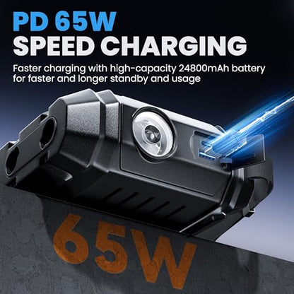 Jump Starter with Air Compressor: 4000A 150PSI Car Battery Charger - 65W Tire Inflator Portable Car Battery Jumper Starter Power Pack - Jump Box Cables (All Gas/10L Diesel) - for Automotive RV Tools
