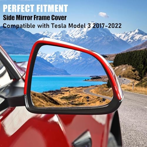 Jaronx Compatible with Tesla Model 3 Side Mirror Cover Housing 2017-2025, Right Passenger Door Wing Rearview Mirror Frame Cover Replacement Compatible with Tesla Model 3 Accessories - size: Model 3 Right