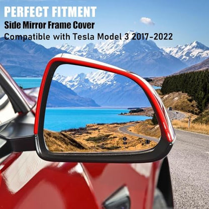 Jaronx Compatible with Tesla Model 3 Side Mirror Cover Housing 2017-2025, Right Passenger Door Wing Rearview Mirror Frame Cover Replacement Compatible with Tesla Model 3 Accessories - size: Model 3 Right