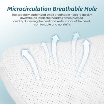 Upgraded Car Seat Neck Pillow - Adjustable Height Headrest Cushion - for Tesla Models 3/Y/S/X High Elastic Pearl Cotton Interior and Ventilated Nappa Leather - Neck Pain Relief (1 Pack White) - color: 1 Pack White