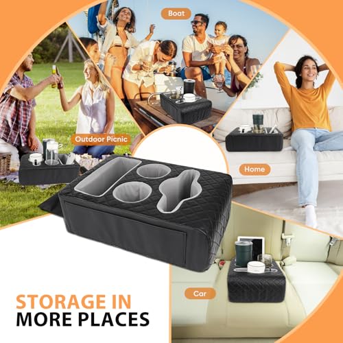 Back Seat Cup Holder for Car, Truck Bed Organizer, Car Truck Boat Organizer, Couch Cup Holder Expander Tray Holds Fit for Coffee Drink Food Snacks Remote with Side Pockets - style: Extended Style