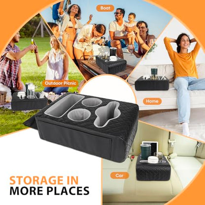 Back Seat Cup Holder for Car, Truck Bed Organizer, Car Truck Boat Organizer, Couch Cup Holder Expander Tray Holds Fit for Coffee Drink Food Snacks Remote with Side Pockets - style: Extended Style