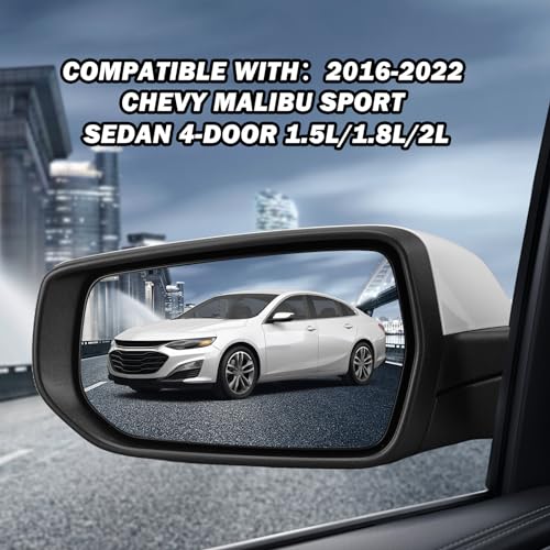 Driver Side View Mirror Compatible with Chevy Malibu 2016 2017 2018 2019 2020 2021 2022 Non Heated Without Signal Light Manual Folding LH(White) - color: 3Pins-WT, size: Left Driver Side