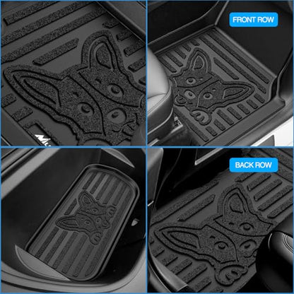 Nilight TPE Floor Mats & Cargo Mats Set for Tesla Model Y (5 Seat only) 2021 2022 2023 2024 2025 All Weather Custom Fit Heavy Duty Floor Liners - color: 2021-2025 Tesla Model Y 5 Seat