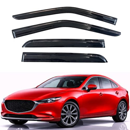 KPY Rain Guards Fit for 2019-2024 Mazda 3 Sedan, Out-Channel Window Visors Vent Wind Deflectors 4PC, Car Accessories for 19-24 Mazda 3 Sedan (Excludes Hatchback) - size: 2019-2024 Mazda 3 Sedan