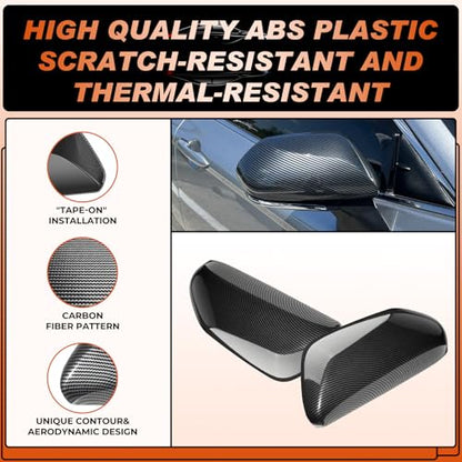 ACLONG Mirror Cover Caps Compatible with Toyota Camry 2018 2019 2020 2021 2022 2023 2024 2025 Carbon Fiber Side Mirror Cap Replacement Trim-Driver & Passenger Side-2 PCS - size: Fit for Toyota Camry 2018-2025-Carbon Fiber