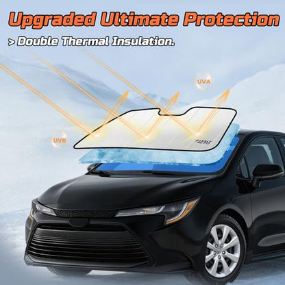 Windshield Sun Shade Compatible for 2018-2024 Toyota Camry Silver Reflective Foldable Front Sun Visor Sunshade Protector with Storage Bag Keep Interior Cool - size: 2018-2024-Toyota-Camry