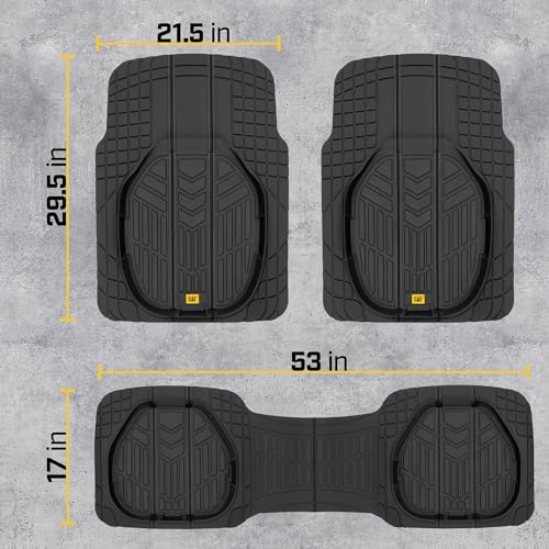 Cat Car Floor Mats for Trucks, Cars - Reservoir Deep Dish All-Weather Car Mats, Waterproof Automotive Floor Liners for Cars Trucks SUV, Universal Car Accessories, Black - style: Deep Dish Reservoir