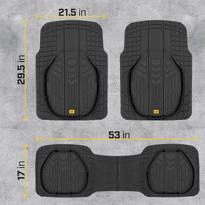 Cat Car Floor Mats for Trucks, Cars - Reservoir Deep Dish All-Weather Car Mats, Waterproof Automotive Floor Liners for Cars Trucks SUV, Universal Car Accessories, Black - style: Deep Dish Reservoir