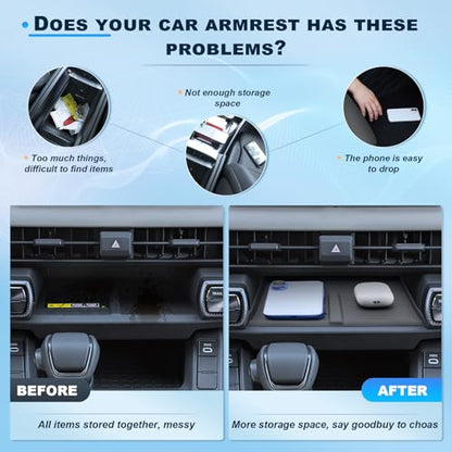 BIXUAN 2026 RAV 4 Wireless Charging Protective Mat for 2026 Toyota RAV 4 Wireless Charger Tray Pad Center Console 2026 RAV 4 Middle Console Interior Accessories - color: Black3