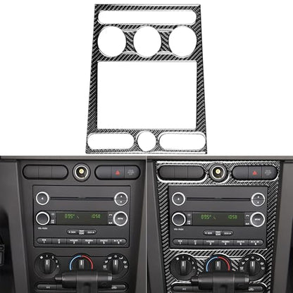 3PCS A/C CD Player Panel Cover Trim Stickers Car Central Console Compatible with Ford Mustang GT Shelby 2005 2006 2007 2008 2009 Interior Accessories Decals - color: CD Player Frame-black