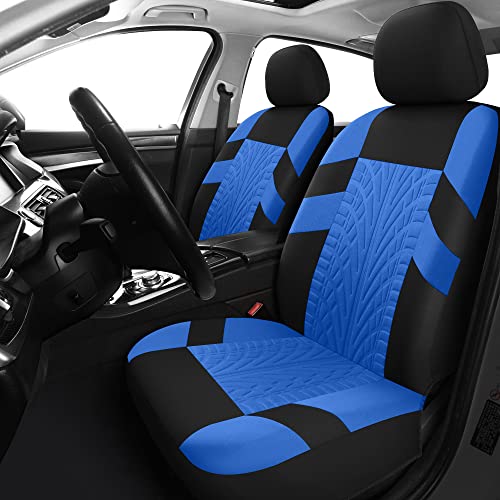 Pariitadin Car Seat Covers Front Pair, Washable and Breathable Seat Covers for Cars, Universal Fit Car Interior Covers for Most Sedan, Truck, SUV, Black/Blue - color: 2-Black/Blue, size: FRONT PAIR