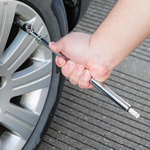CZC AUTO Tire Pressure Gauge, Straight-on Foot Dual Head Chucks Auto Service Gage, Heavy Duty Air Gauge 10-150PSI 100-1000KPa for Car Truck RV Van (1 Pack, Silver)