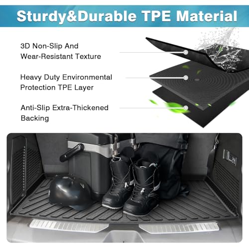 Mixsuper Cargo Liner for Chevrolet Tahoe/GMC Yukon 2021-2026, All Weather Cargo Mat Trunk Liner, Behind The 3rd Row Seats, Black - size: Cargo Liner Behind 3rd Row
