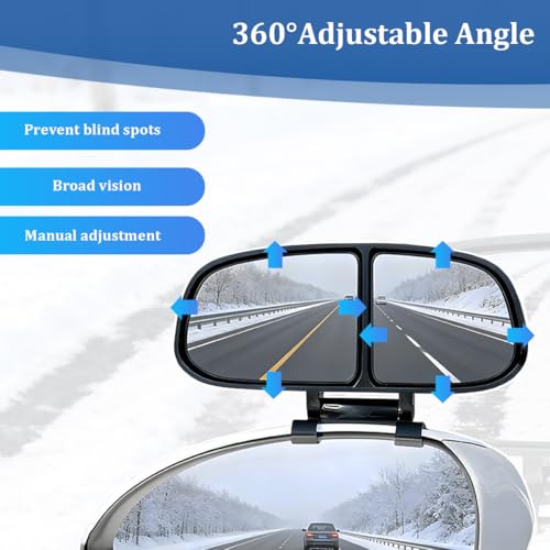 Car Blind Spot Mirror, 2PCS HD Glass Frameless Convex Wide Angle 360 Degree Adjustable Side Mirror Blindspot, Automotive Exterior Rearview Glass, Universal for Vehicles - size: 2PCS