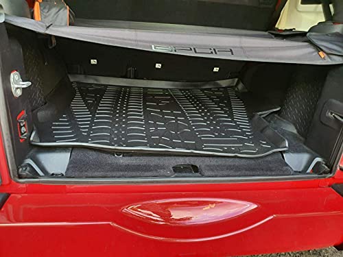 Cargo Liner - Trunk Mat for Jeep Wrangler 2007-2018 – Weather-Resistant Trunk Mats for Cars with Raised Lip – Non-Slip Car Trunk Mat Rubber – Easy to Install – Laser Pre-Cut Design