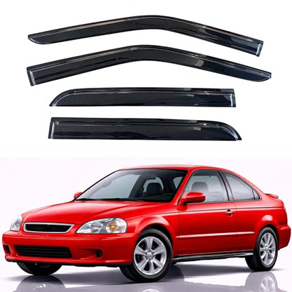 KPY Rain Guards Fit for 1996-2000 Honda Civic, Out-Channel Window Visors Vent Wind Deflectors 4PC, Car Accessories for 96-00 Civic (Sedan Only) - size: 1996-2000 Civic