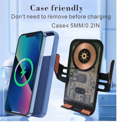 Wireless Car Charger Mount, 15W Fast Charging Auto Clamping Car Charger Holder for iPhone/Samsung for iPhone 17 16 15 14 13 12 11 Pro,Samsung Galaxy S26 Ultra S25 S24 Ultra S23 S22 S21 S20