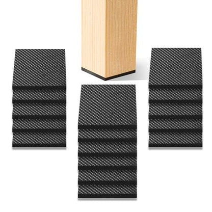 CHUNZEXI Non Slip Rubber Furniture Pads & Grippers, Self Adhesive Round Floor Protectors for Chair & Table Legs and Feet, 2 Inch, 16 Pack, Square - size: 2 inch 16 Square