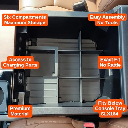 Vehicle OCD - Center Console Divider and Tray Organizer for Toyota Tundra (2022-2026) / Sequoia (2023-2026) – Made in USA - NOT compatible with center console safe - SLX513 - size: 2022-2026, style: Boxed Set