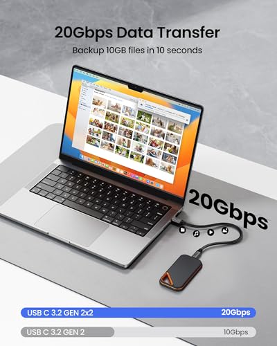 Silkland USB C Monitor Display Cable 6.6FT [4K@144Hz/60Hz 8K@30Hz], USB C 3.2 Gen 2x2 Video Cable, 20Gbps Data Transfer, 240W PD Fast Charge, Compatible with iPhone 16, MacBook Pro, iPad - size: 6.6 Feet