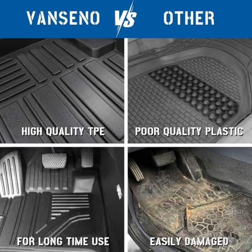 Vanseno Cargo Mats Fit for 2024-2025 Toyota Land Cruiser/Lexus GX550 5 Seater Trunk Liner All Weather TPE Protection Mat Accessories, Black - color: Fit 2024-2025 Toyota Land Cruiser