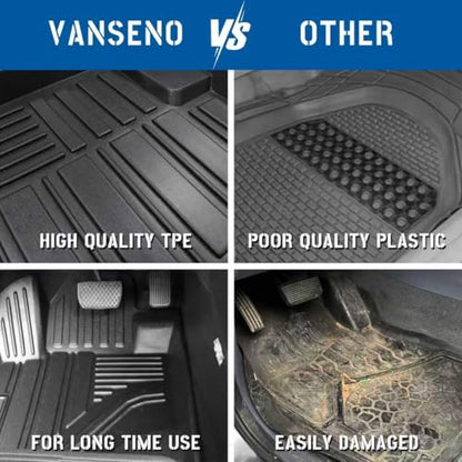 Vanseno Cargo Mats Fit for 2024-2025 Toyota Land Cruiser/Lexus GX550 5 Seater Trunk Liner All Weather TPE Protection Mat Accessories, Black - color: Fit 2024-2025 Toyota Land Cruiser