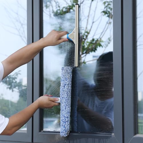 Mitclear 77'' Professional Squeegee Window Cleaner Tool with Extension Pole, Car Windshield Cleaning Kit with Long Handle, Window Washing Equipment for Indoor Outdoor Windows & Car Glass - size: 6.5 Feet